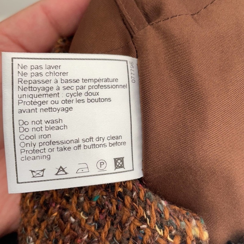 CHANEL brown wool tweed Vintage pencil skirt 34 - Picture 6 of 10